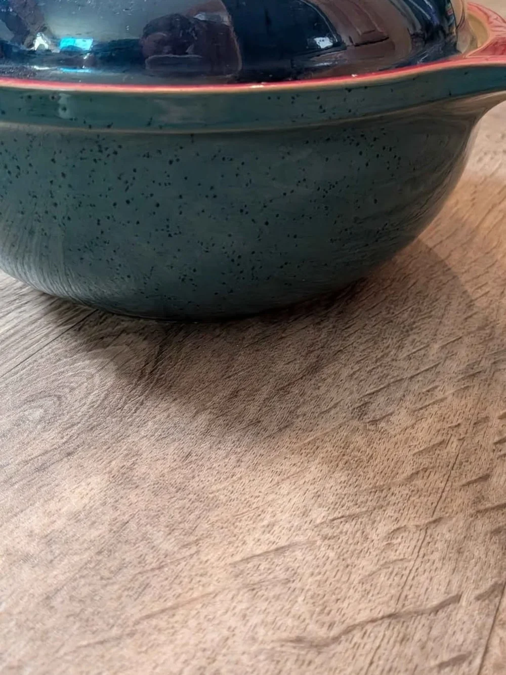 Vintage Denby England Classic Lidded Casserole Dish Harlequin Blue & Pink/Berry